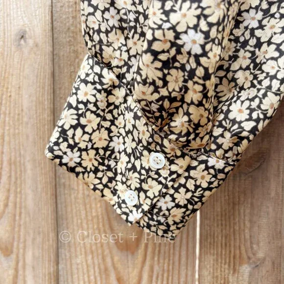 Sandro Enrika Floral Midi Dress Size 38 FR US Size 6 Beige Silk Wrap Dress - Picture 10 of 17